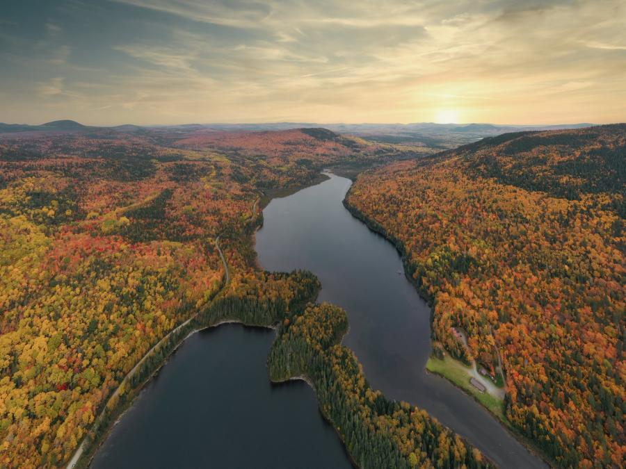 Mount Carleton Provincial Park in the fall, from above