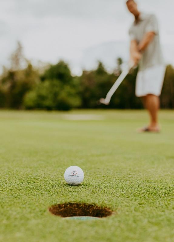 a man playing golf