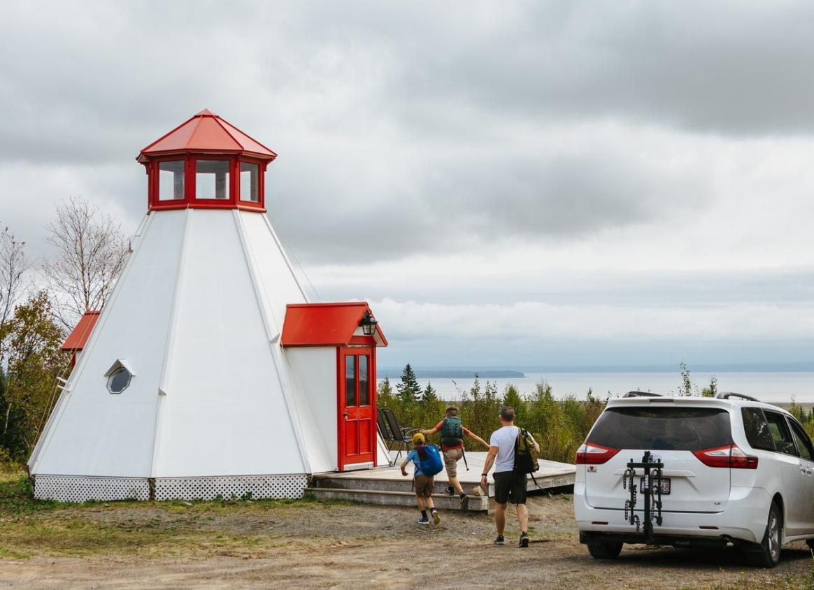 Lighthouse shaped cottage at Broadleaf Ranch